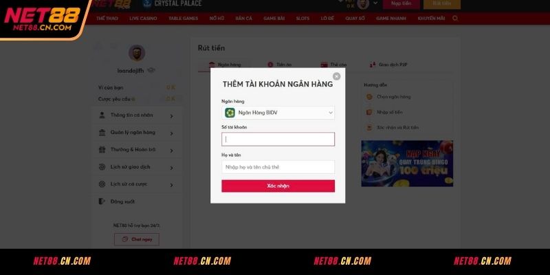 Lưu ý cần nắm khi rút tiền tại nhà cái NET88